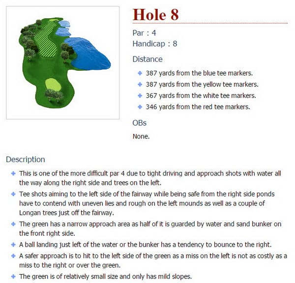 치앙마이 메조CC 8번 홀