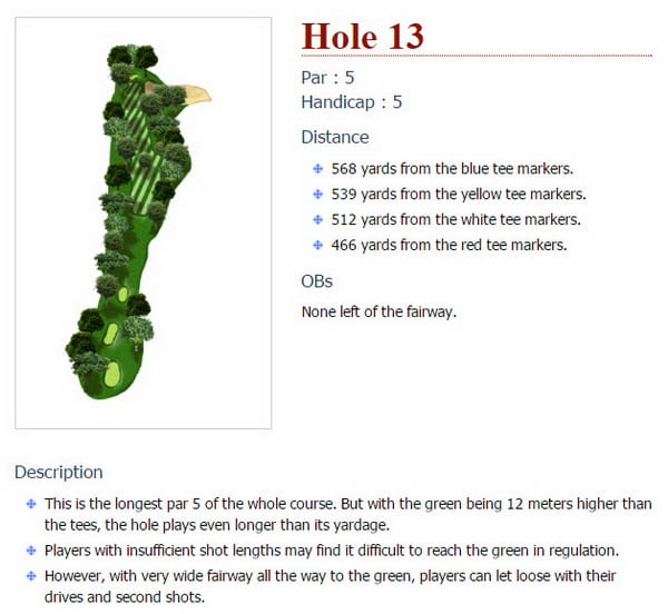 치앙마이 메조CC 13번 홀