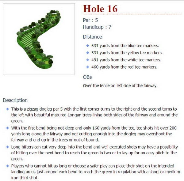 치앙마이 메조CC 16번 홀