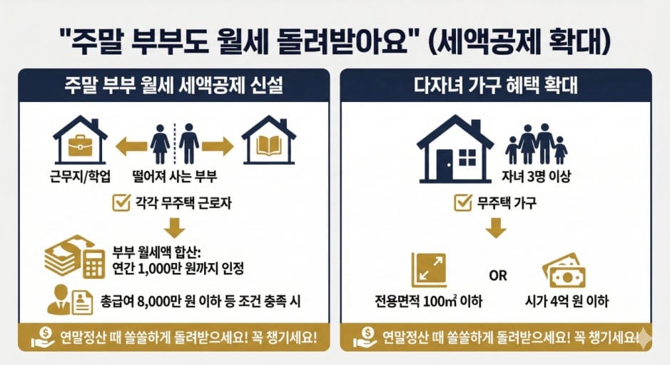 무주택 주말부부도 이제 부부 각각 월세 세액공제